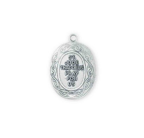 Saint Jude Thaddeus Oval Sterling Silver "Crown of Thorns" Medal - Image 3
