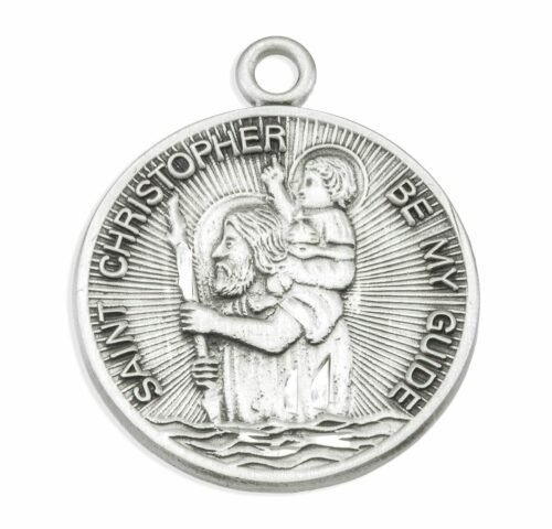 Saint Christopher Round Sterling Silver Medal - Image 2