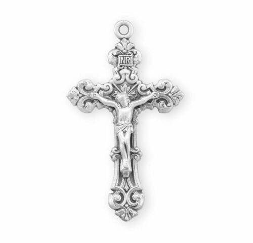 Sterling Silver Scroll Design Rosary Crucifix - Image 2