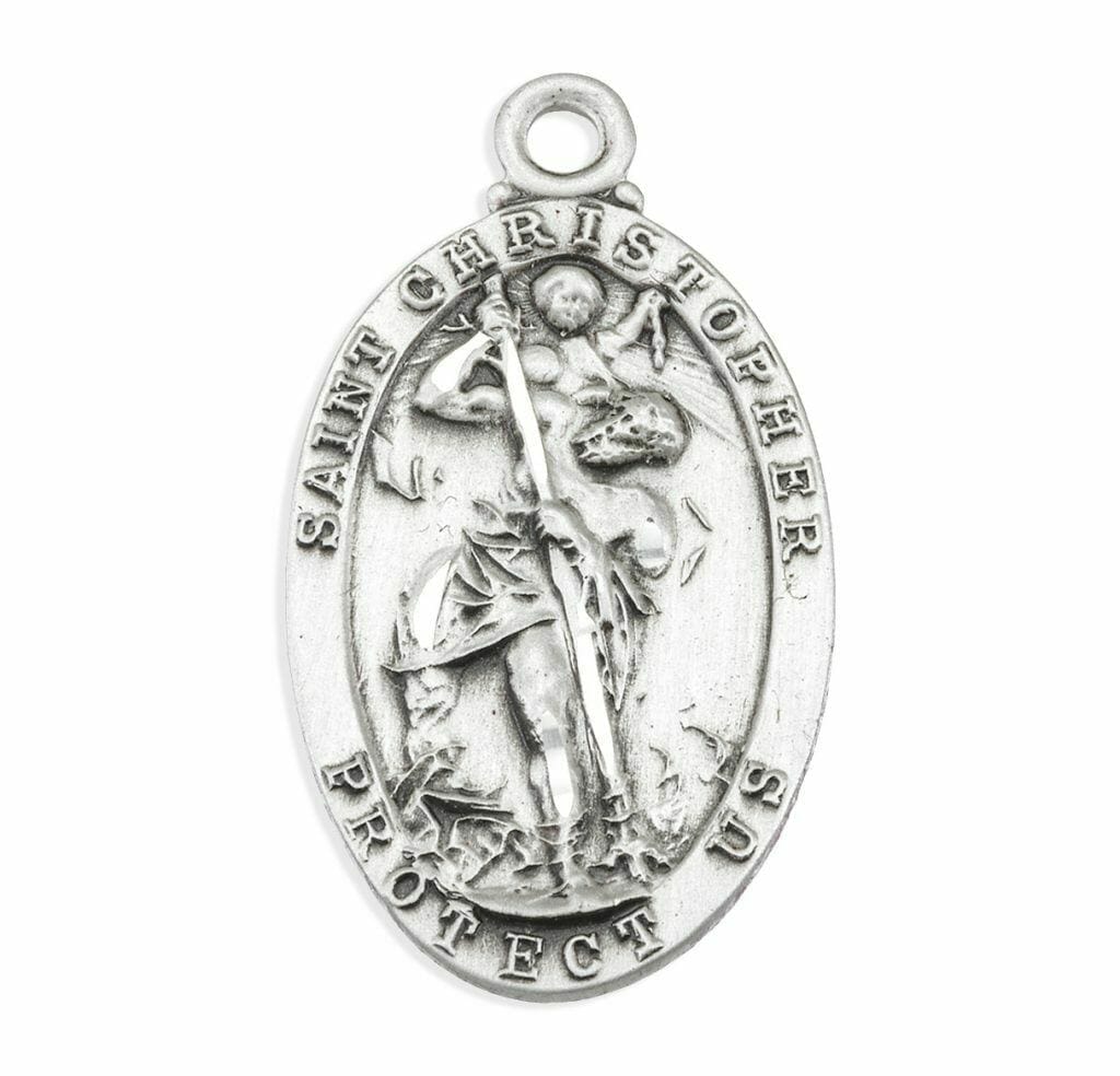 Saint Christopher Oval Sterling Silver Medal Buy Religious Catholic Store