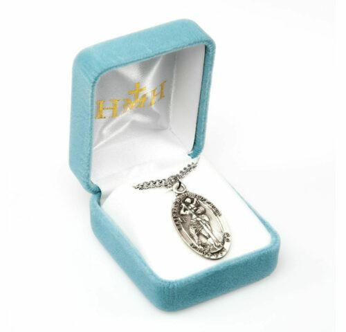 Saint Christopher Oval Sterling Silver Medal - Image 3