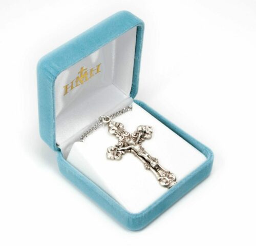 Sterling Silver Scroll Design Rosary Crucifix - Image 3