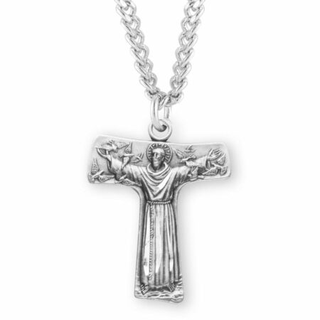 Saint Francis of Assisi "Tau" Sterling Silver Cross Medal