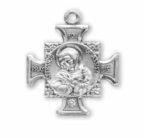 Saint Francis of Assisi Sterling Silver Maltese Cross Medal - Image 2