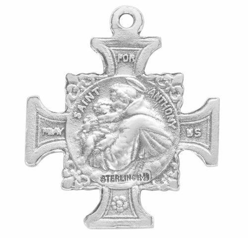 Saint Francis of Assisi Sterling Silver Maltese Cross Medal - Image 3