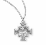 Saint Francis of Assisi Sterling Silver Maltese Cross Medal