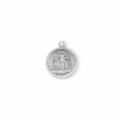 Guardian Angel Round Sterling Silver Medal - Image 2