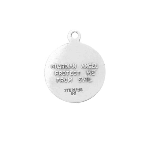 Guardian Angel Round Sterling Silver Medal - Image 3