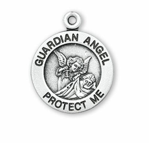 Guardian Angel Round Sterling Silver Medal - Image 2