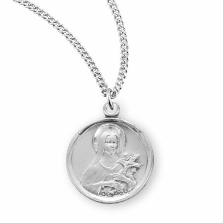 Saint Therese of Lisieux Round Sterling Silver Medal