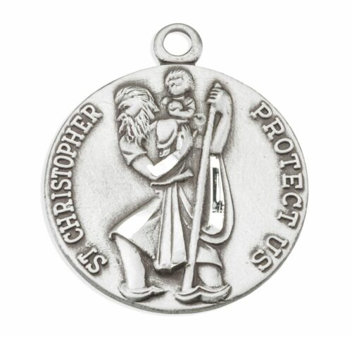 Saint Christopher Round Sterling Silver Medal - Image 2
