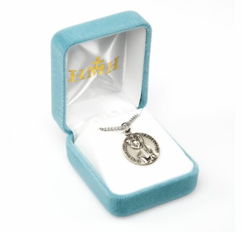 Saint Christopher Round Sterling Silver Medal - Image 3