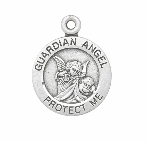 Guardian Angel Round Sterling Silver Medal - Image 2