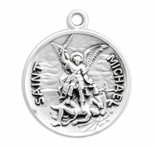 Saint Michael Round Sterling Silver Medal - Image 2
