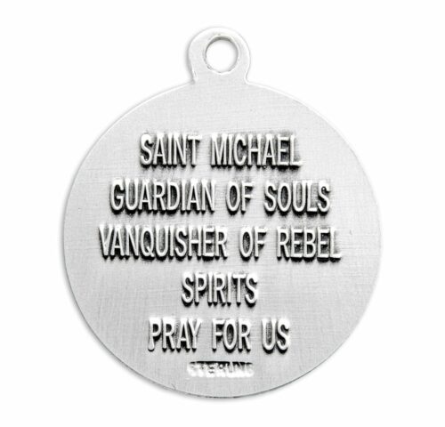 Saint Michael Round Sterling Silver Medal - Image 3
