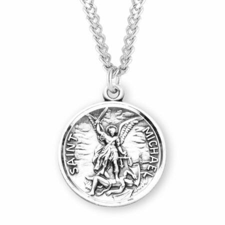 Saint Michael Round Sterling Silver Medal