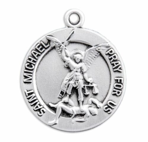 Saint Michael Round Sterling Silver Medal - Image 2