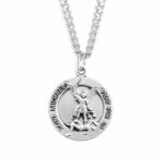 Saint Michael Round Sterling Silver Medal