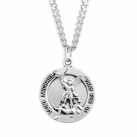 Saint Michael Round Sterling Silver Medal