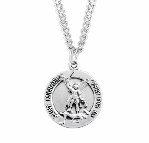 Saint Michael Round Sterling Silver Medal