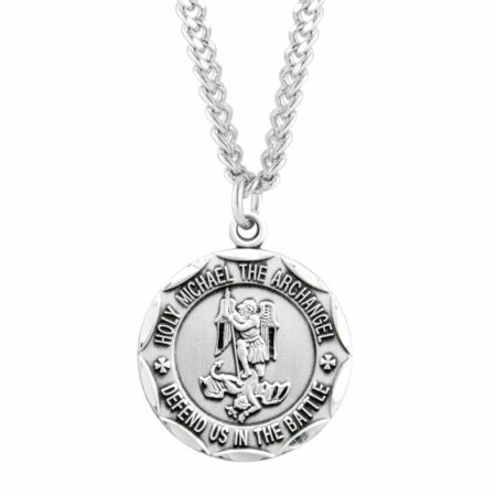 Saint Michael Round Sterling Silver Military Medal
