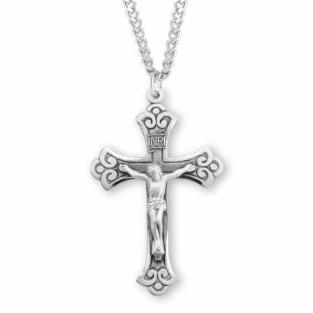 Fine Flared Sterling Silver Crucifix