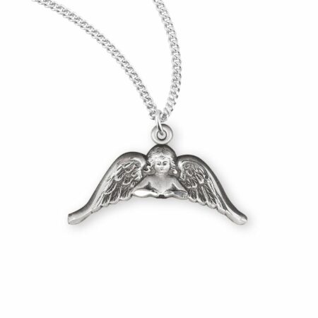 Sterling Silver Angel with Wings Medal
