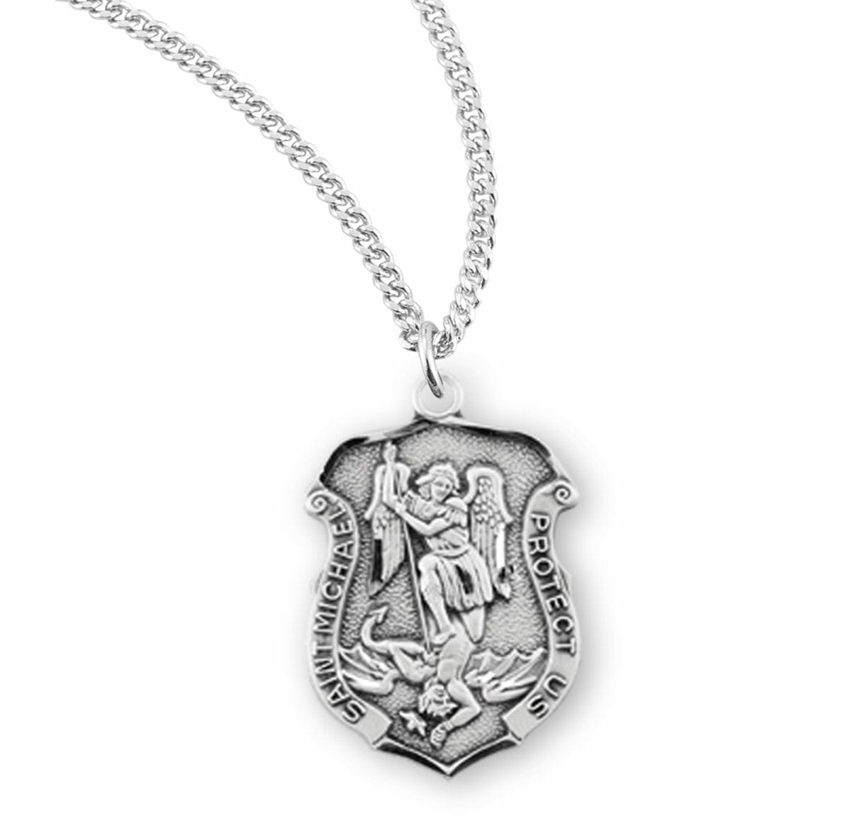 Saint Michael Sterling Silver Badge Medal - Buy Religious Catholic Store