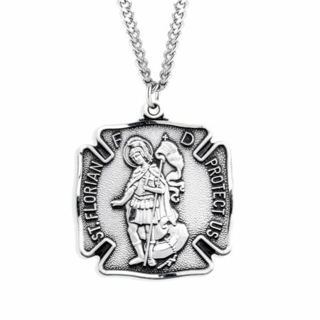 Saint Florian Sterling Silver Firefighters Medal
