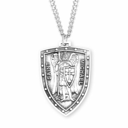 Saint Michael Sterling Silver Shield Medal
