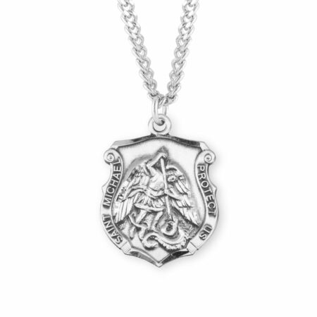 Saint Michael Sterling Silver Badge Medal