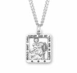 Saint Christopher Square Sterling Silver Medal