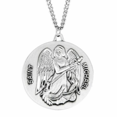 Saint Michael Round Sterling Silver Medal