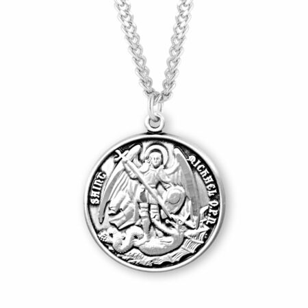 Saint Michael Round Sterling Silver Medal