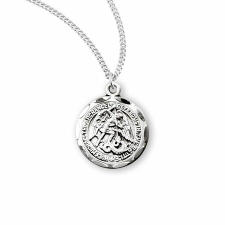 Saint Michael Round Sterling Silver Medal