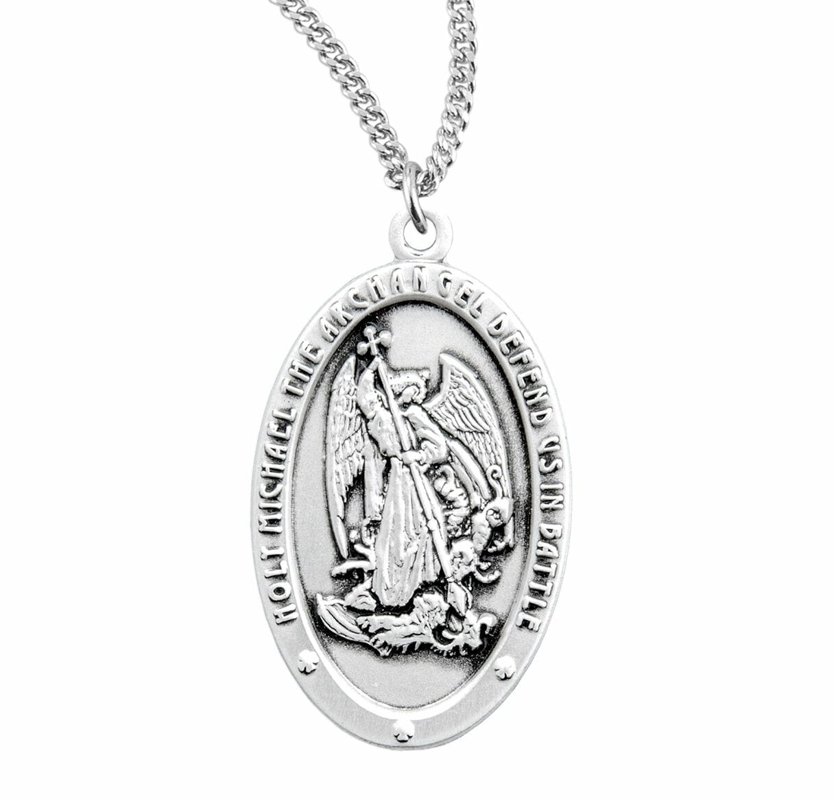 Saint Michael Archangel Oval Sterling Silver Medal Buy Religious Catholic Store Saint Michael Archangel Oval Sterling Silver Medal Buy Religious Catholic Store