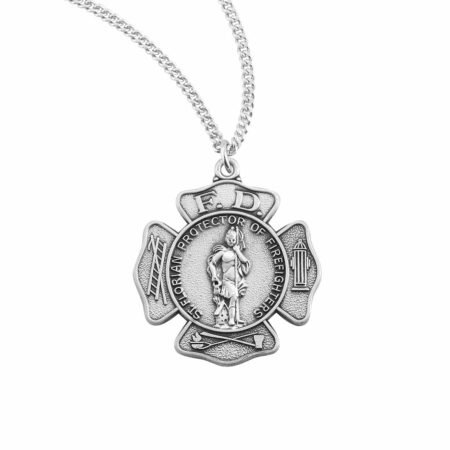 Saint Florian Sterling Silver Firefighters Medal