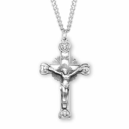 Cherub Design Sterling Silver Crucifix