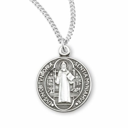 Saint Benedict Round Sterling Silver Medal