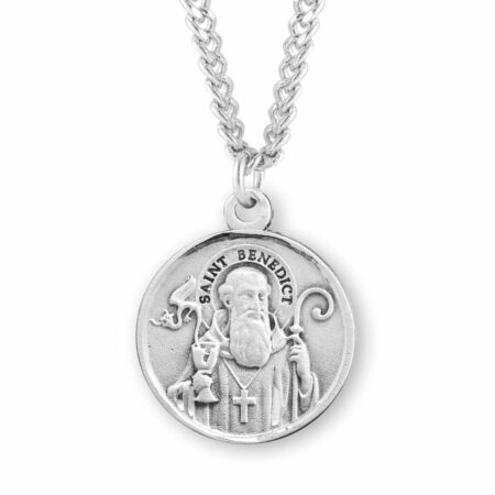 Saint Benedict Round Sterling Silver Medal