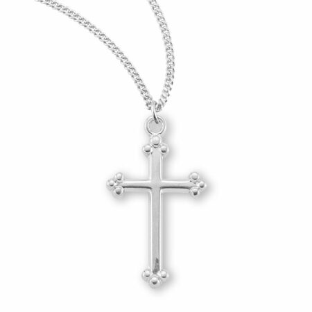 Sterling Silver Small Budded Cross