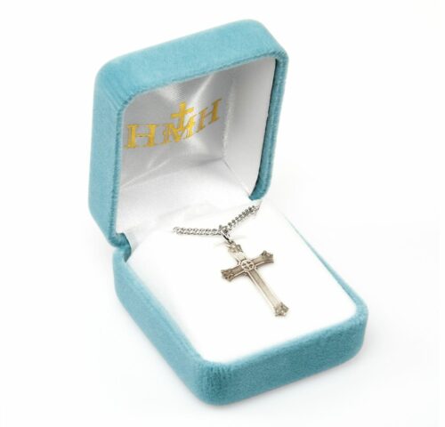 Sterling Silver Flared Tip Designed Cross - Image 3