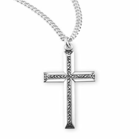 Sterling Silver Black Enameled Cross