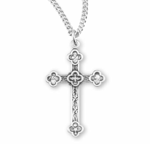 Engraved Vine Pattern Sterling Silver Cross