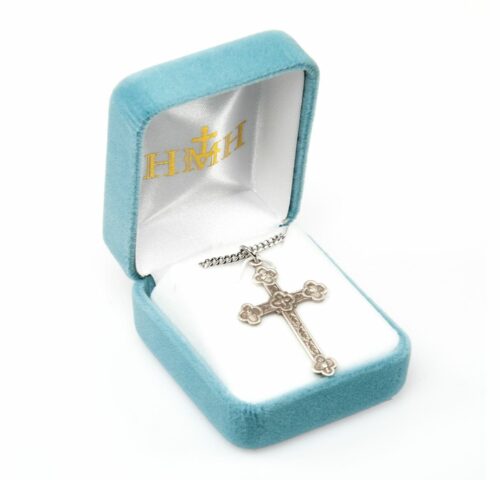 Engraved Vine Pattern Sterling Silver Cross - Image 3
