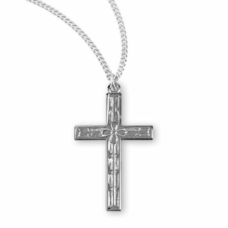 Sterling Silver Scrollwork Design Cross