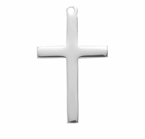 High Polished Sterling Silver Cross - Image 2
