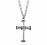 Rope Design Tip Sterling Silver Cross