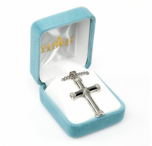 Rope Design Tip Sterling Silver Cross - Image 3