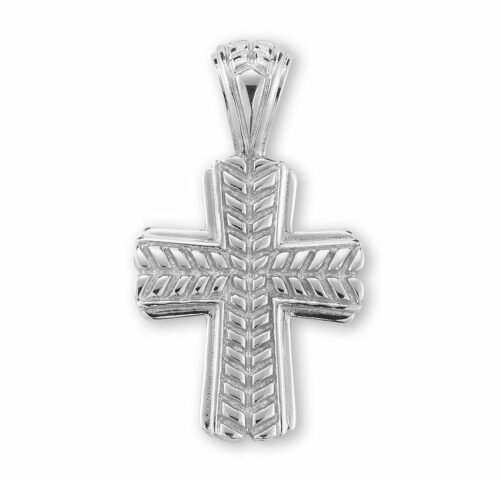 Sterling Silver Wide Wheat Cross - Image 2